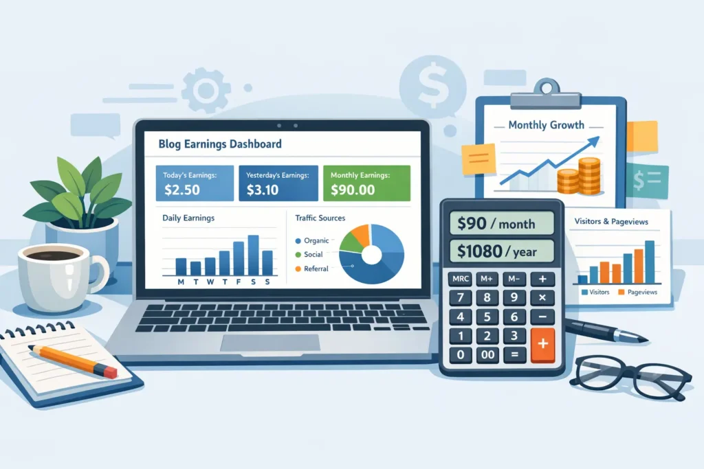 Blogging income dash